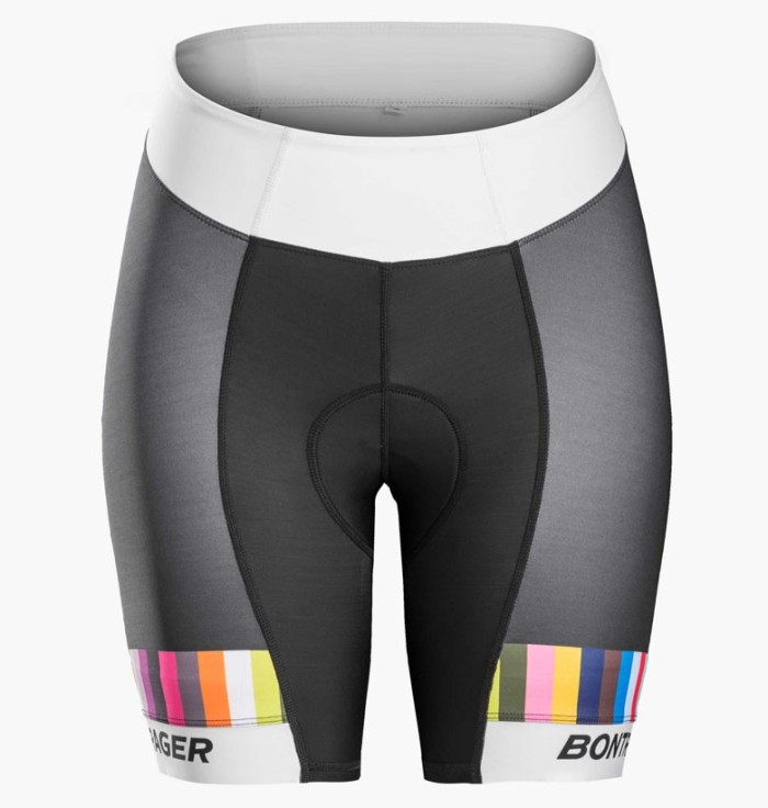 2016 Bontrager Anara Women White And Color Stripes Cycling Bib Shorts