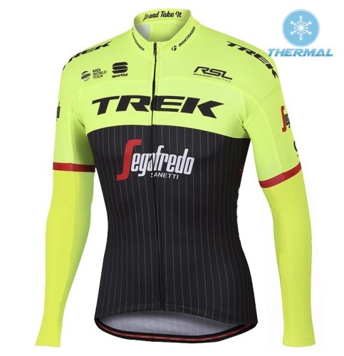 2017 Trek Pro Race Yellow Thermal Cycling Jersey And Bib Pants Set