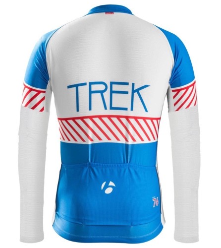 2016 Bontrager Trek Specter Vintage White-Blue Cycling Long Sleeve Jersey