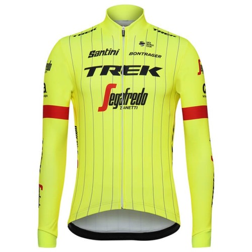 2018 Trek Segafredo Yellow Long Sleeve Cycling Jersey And Bib Pants Set