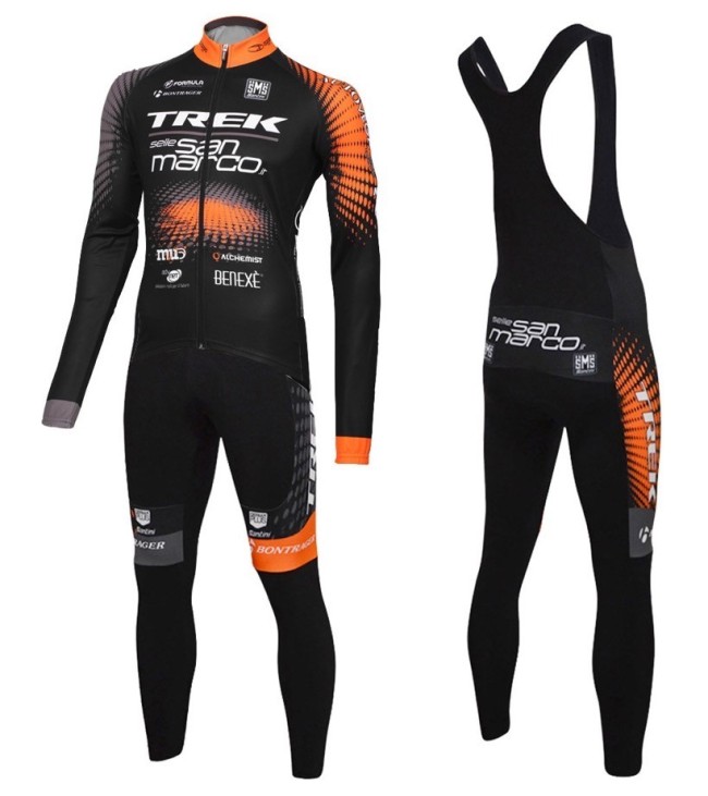 2016 Trek Selle San Marco Long Sleeve Cycling Jersey And Bib Pants Set