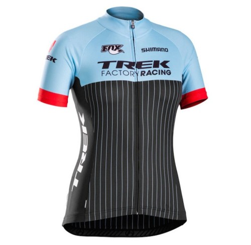 2016 Trek Factory Racing Blue Women Cycling Jersey And Regular Shorts Set