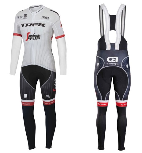 2017 Trek Segafredo Tour de France Long Sleeve Cycling Jersey And Bib Pants Set