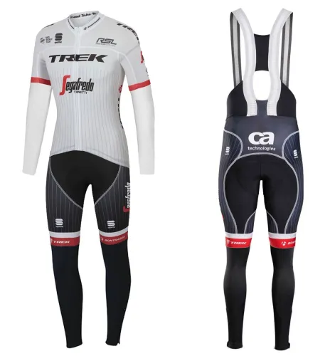 2017 Trek Segafredo Tour de France Long Sleeve Cycling Jersey And Bib Pants Set