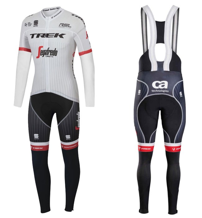 2017 Trek Segafredo Tour de France Long Sleeve Cycling Jersey And Bib Pants Set