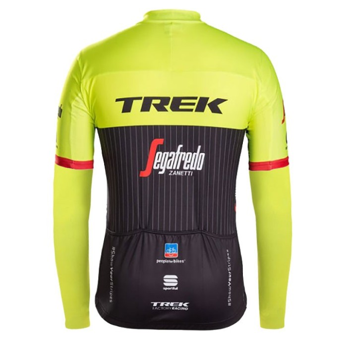 2017 Trek Pro Race Yellow Long Sleeve Cycling Jersey And Bib Pants Set