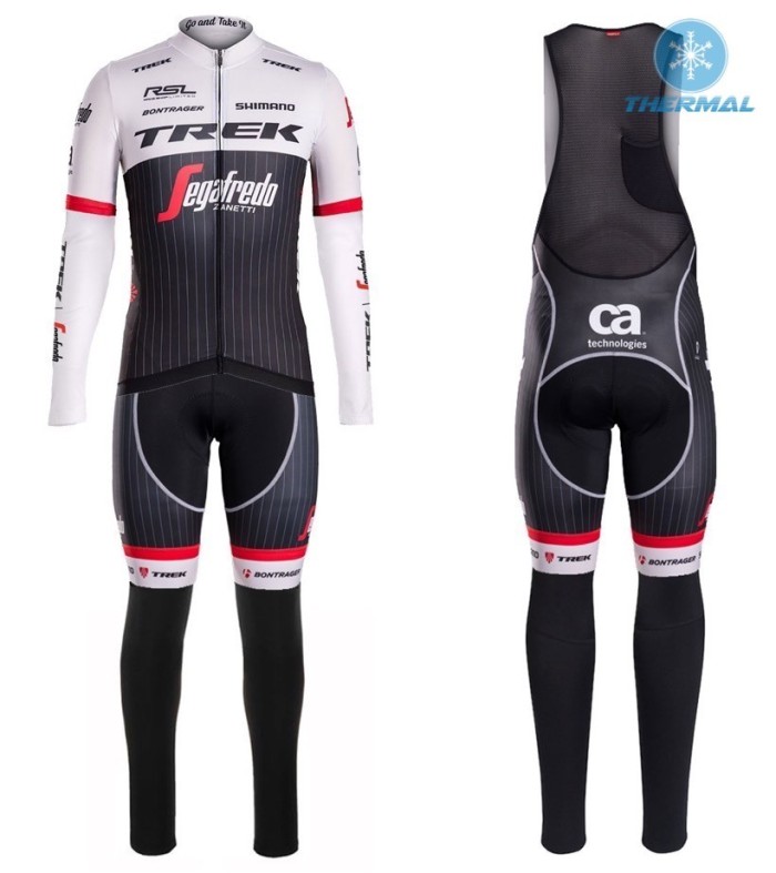 2016 Trek Segafredo RSL TDF Edition Thermal Long Sleeve Cycling Jersey And Bib Pants Set