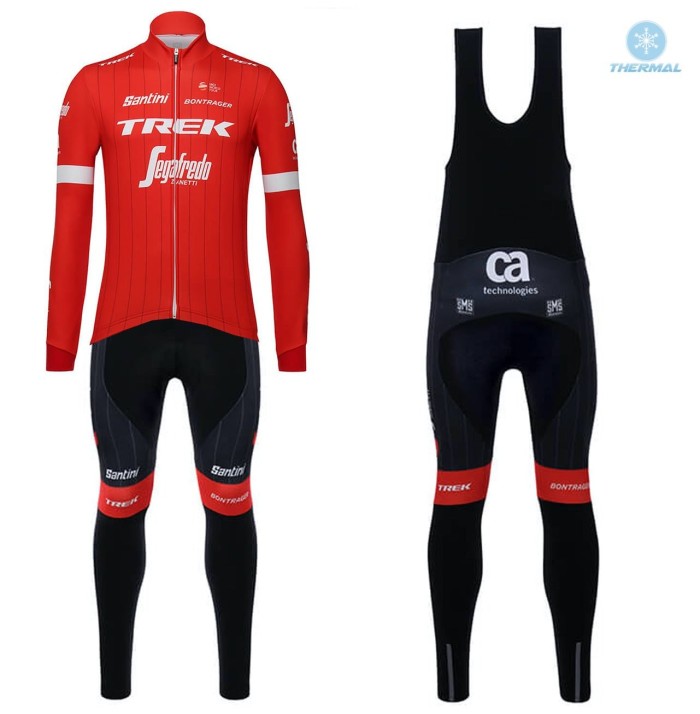 2018 Trek Segafredo Red Thermal Cycling Jersey And Bib Pants Set