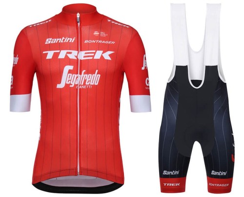 2018 Trek Segafredo Team Red Cycling Jersey And Bib Shorts Set