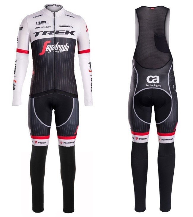 2016 Trek Segafredo RSL TDF Edition Long Sleeve Cycling Jersey And Bib Pants Set