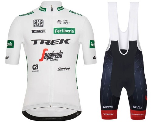 2018 Trek Vuelta White Cycling Jersey And Bib Shorts Set