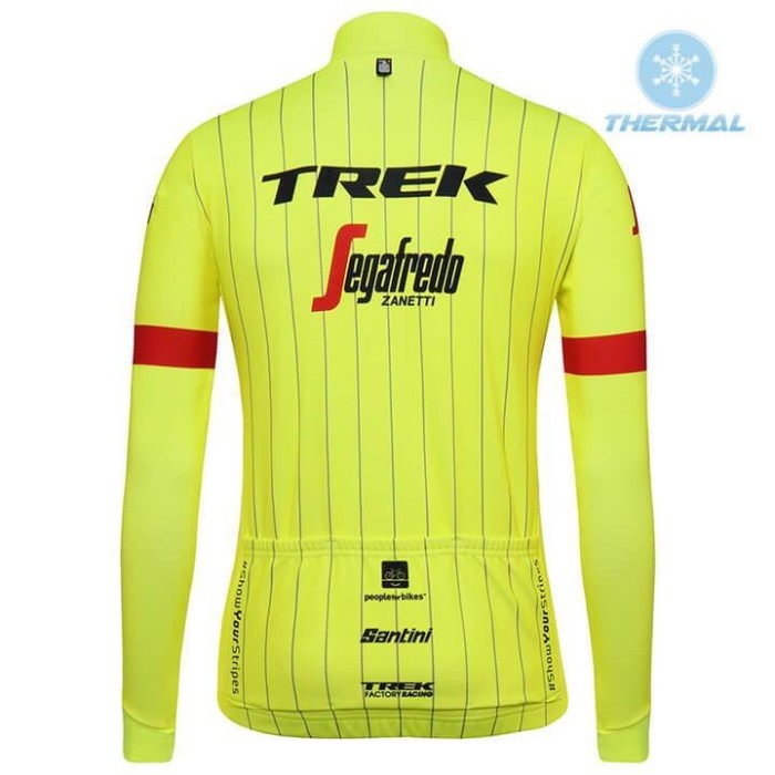 2018 Trek Segafredo Yellow Thermal Cycling Jersey And Bib Pants Set