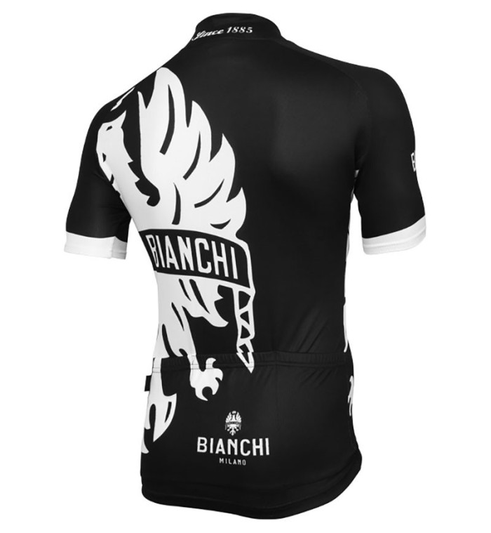 2016 Bianchi Milano Sorisole Black-White Cycling Jersey And Bib Shorts Set