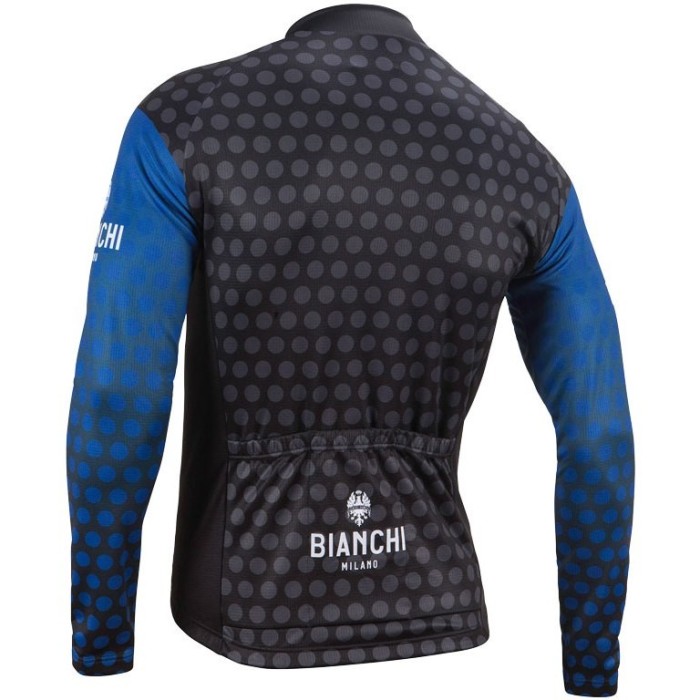 2017 Bianchi Petreso Black-Blue Long Sleeve Cycling Jersey And Bib Pants Set