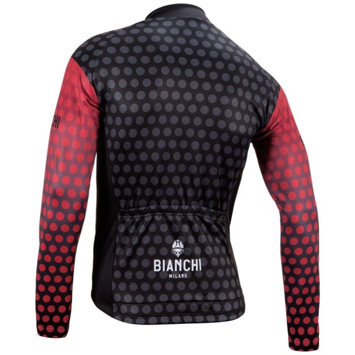 2017 Bianchi Petreso Black-Red Long Sleeve Cycling Jersey And Bib Pants Set