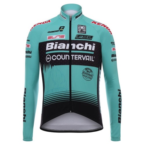 2017 Bianchi Countervail Green Long Sleeve Cycling Jersey And Bib Pants Set