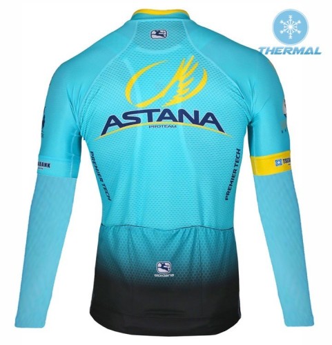 2017 Team Astana Blue Thermal Long Sleeve Cycling Jersey