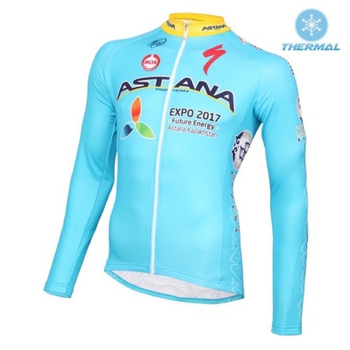 2016 Astana Pro Team Thermal Cycling Long Sleeve Jersey