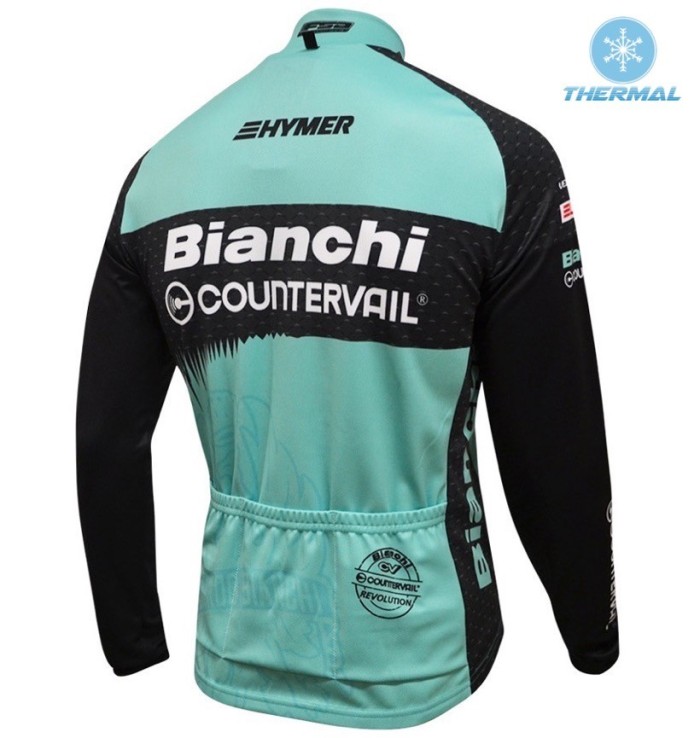 2016 Bianchi MTB Green Thermal Long Sleeve Cycling Jersey And Bib Pants Set