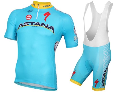 2015 Team Astana Cycling Jersey And Bib Shorts Set