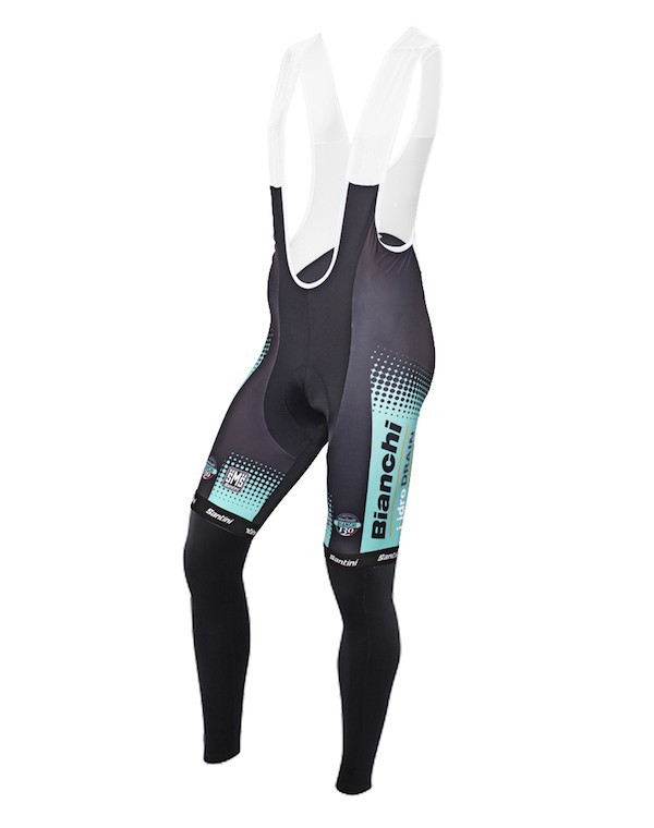 2015 Bianchi Active-TX Light Green Long Sleeve Cycling Jersey And Bib Pants