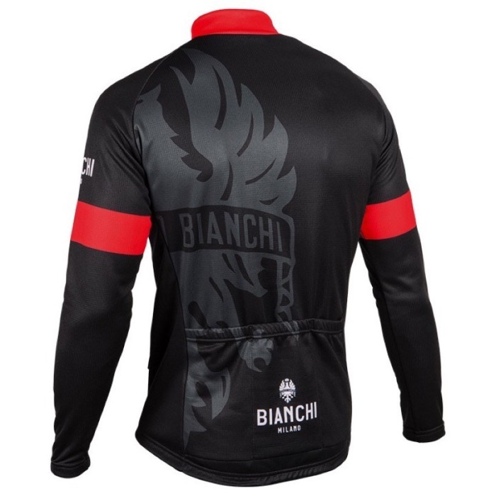 2016 Bianchi Milano Sorisole Black-Red Long Sleeve Cycling Jersey And Bib Pants Set