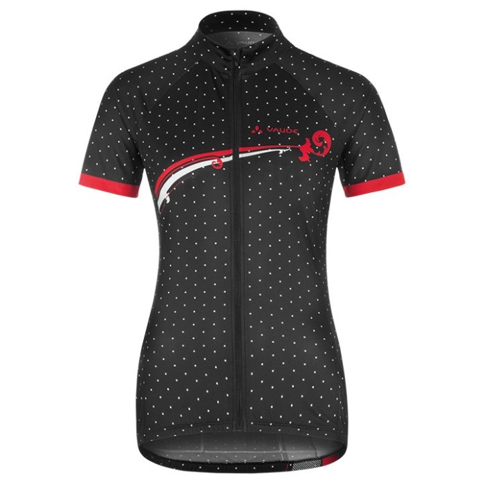 2017 Vaude Flower With Dot Black-White Cycling Jersey And Shorts Set