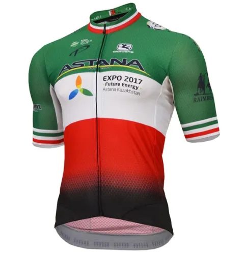 2017 Astana Kazakh Italy Champion Cycling Jersey And Bib Shorts Set
