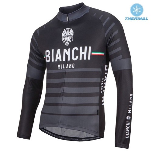 2017 Bianchi Albatros Black Thermal Cycling Jersey And Bib Pants Set