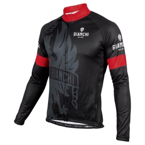 2016 Bianchi Milano Sorisole Black-Red Long Sleeve Cycling Jersey And Bib Pants Set