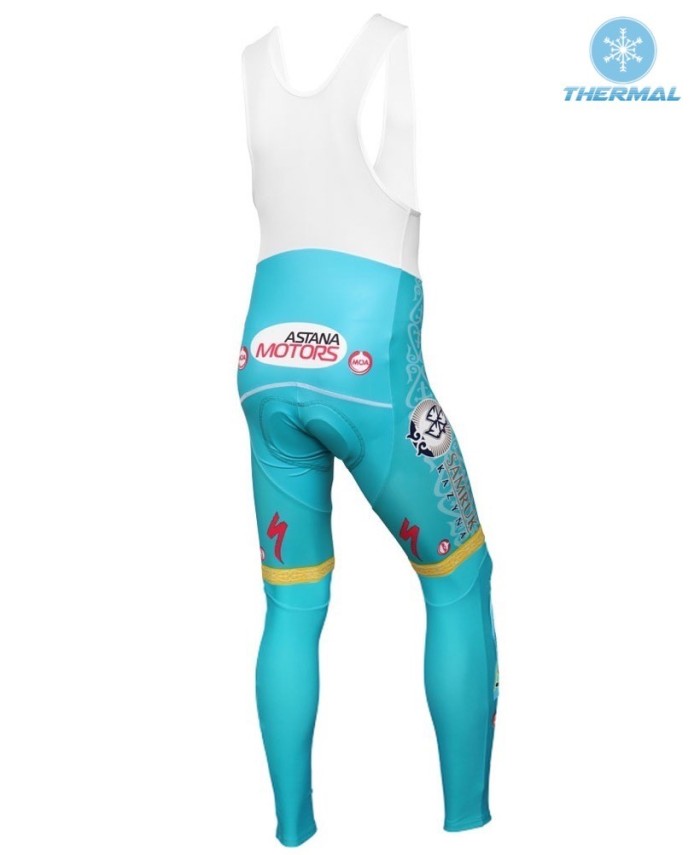 2016 Astana Pro Team Thermal Long Sleeve Cycling Jersey And Bib Pants Set