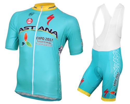 2016 Astana Pro Team Cycling Jersey And Bib Shorts Set