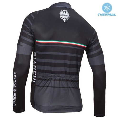 2017 Bianchi Albatros Black Thermal Long Sleeve Cycling Jersey