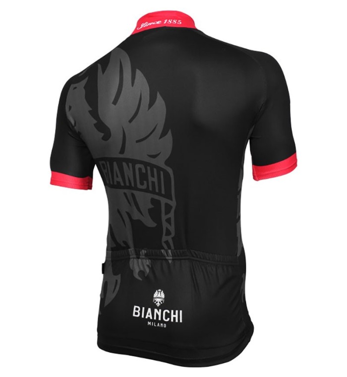 2016 Bianchi Milano Sorisole Black-Red Cycling Jersey And Bib Shorts Set