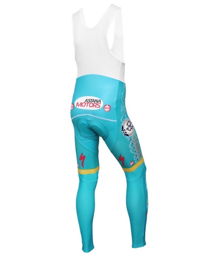 2016 Astana Pro Team Long Sleeve Cycling Jersey And Bib Pants Set