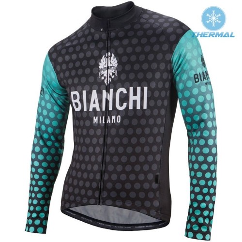 2017 Bianchi Petreso Black-Green Thermal Cycling Jersey And Bib Pants Set