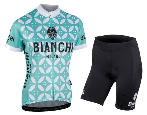 2017 Bianchi Milano Malgina Light-Green Women’s Cycling Jersey And Shorts Set