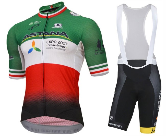 2017 Astana Kazakh Italy Champion Cycling Jersey And Bib Shorts Set