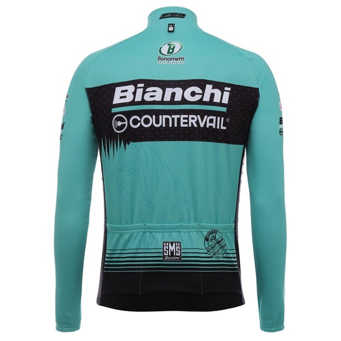 2017 Bianchi Countervail Green Long Sleeve Cycling Jersey And Bib Pants Set