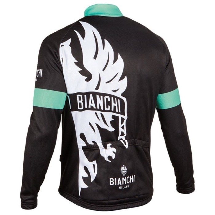 2016 Bianchi Milano Sorisole Black-Green Long Sleeve Cycling Jersey And Bib Pants Set