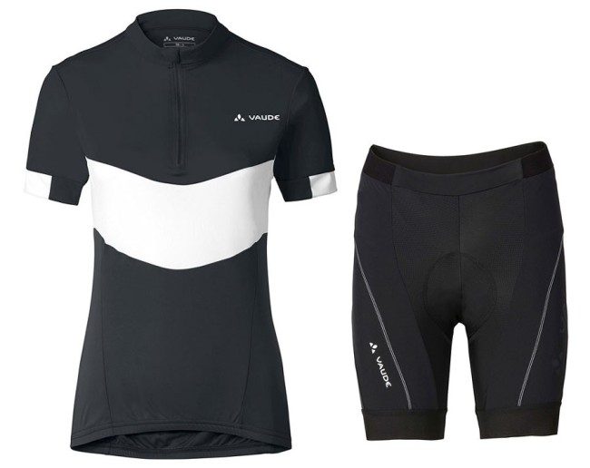 2017 Vaude Advanced II Women’s Black-White Cycling Jersey And Shorts Set