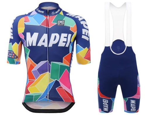 2017 Mapei Cycling Short Sleeve Jersey And Bib Shorts Set