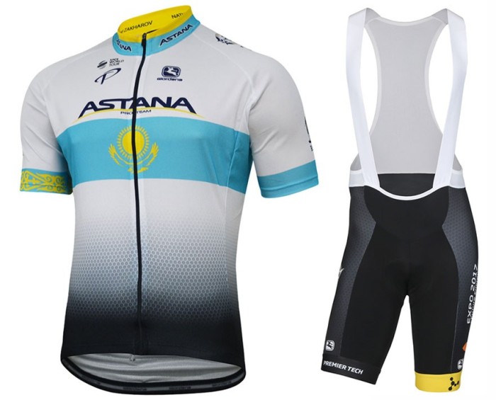 2017 Astana Kazakh Champion Cycling Jersey And Bib Shorts Set