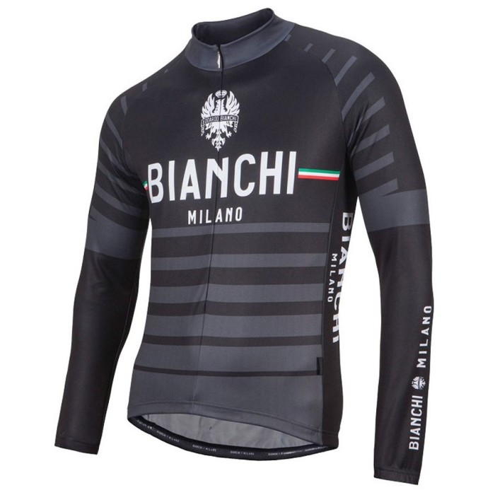 2017 Bianchi Albatros Black Long Sleeve Cycling Jersey And Bib Pants Set