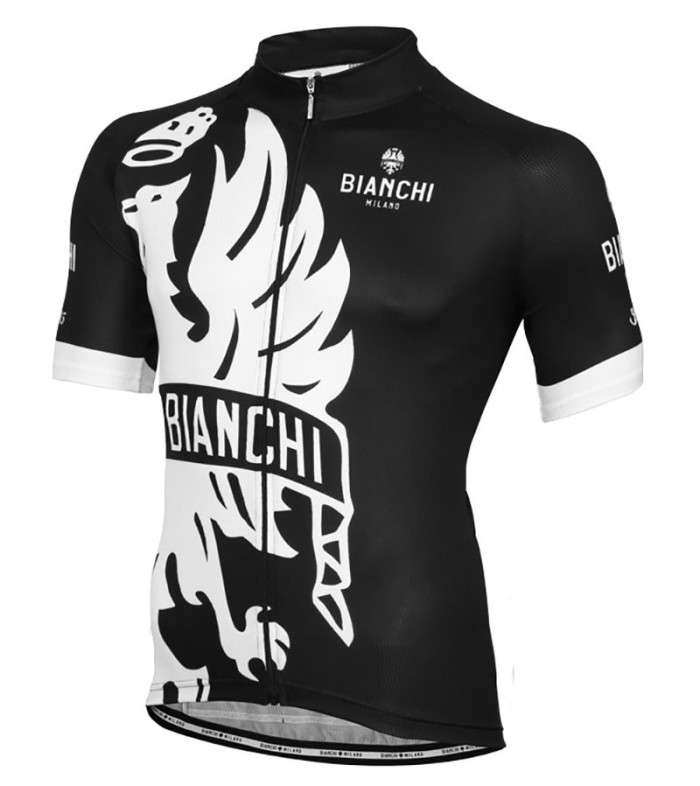 2016 Bianchi Milano Sorisole Black-White Cycling Jersey And Bib Shorts Set