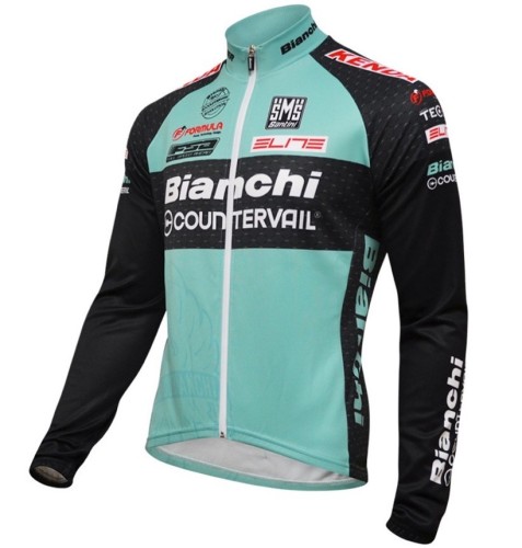 2016 Bianchi MTB Green Long Sleeve Cycling Jersey And Bib Pants Set