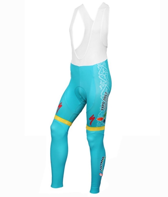 2016 Astana Pro Team Long Sleeve Cycling Jersey And Bib Pants Set