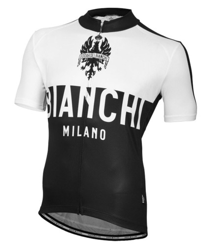 2016 Bianchi Milano Nalon White-Black Cycling Jersey And Bib Shorts Set