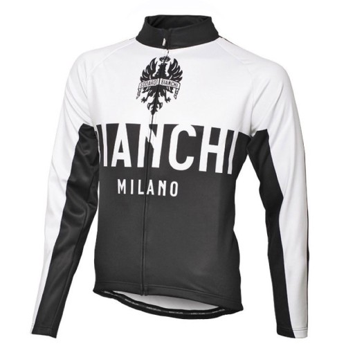 2016 Bianchi Milano Nalon White-Black Cycling Long Sleeve Jersey