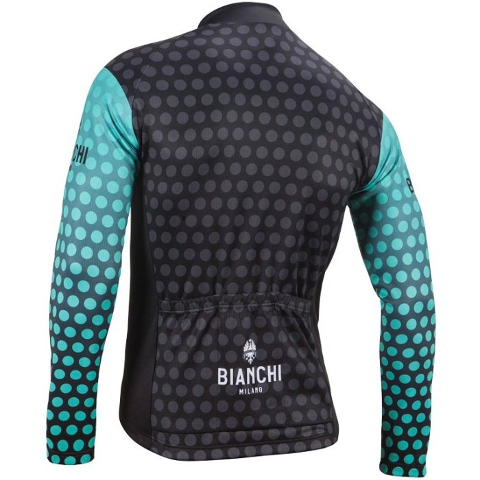 2017 Bianchi Petreso Black-Green Long Sleeve Cycling Jersey